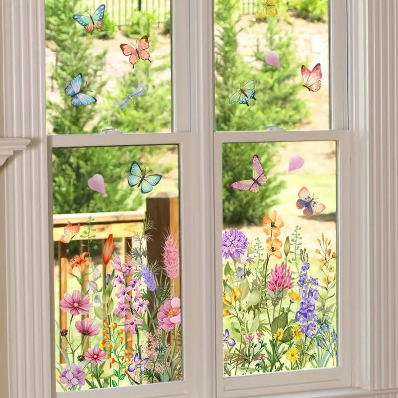 💐Colorful Floral Bouquet Window Sticker🖼️-9