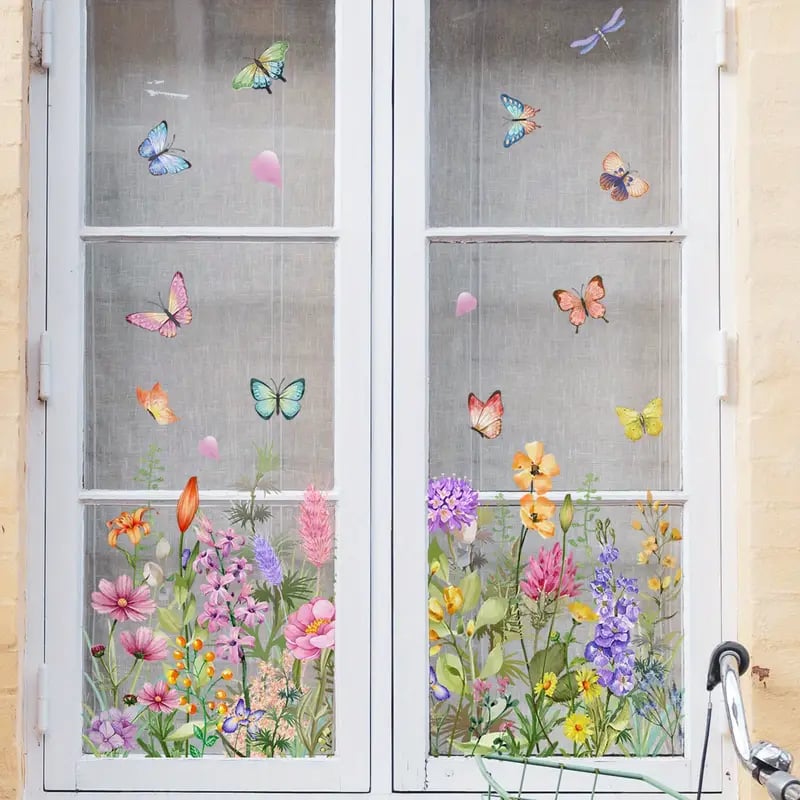 💐Colorful Floral Bouquet Window Sticker🖼️-8