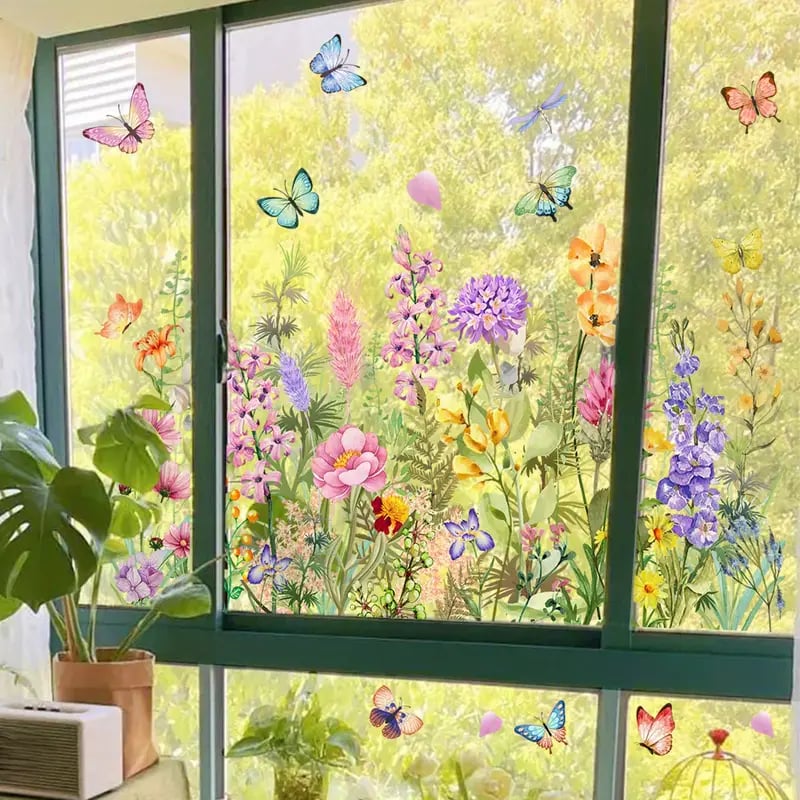 💐Colorful Floral Bouquet Window Sticker🖼️-7