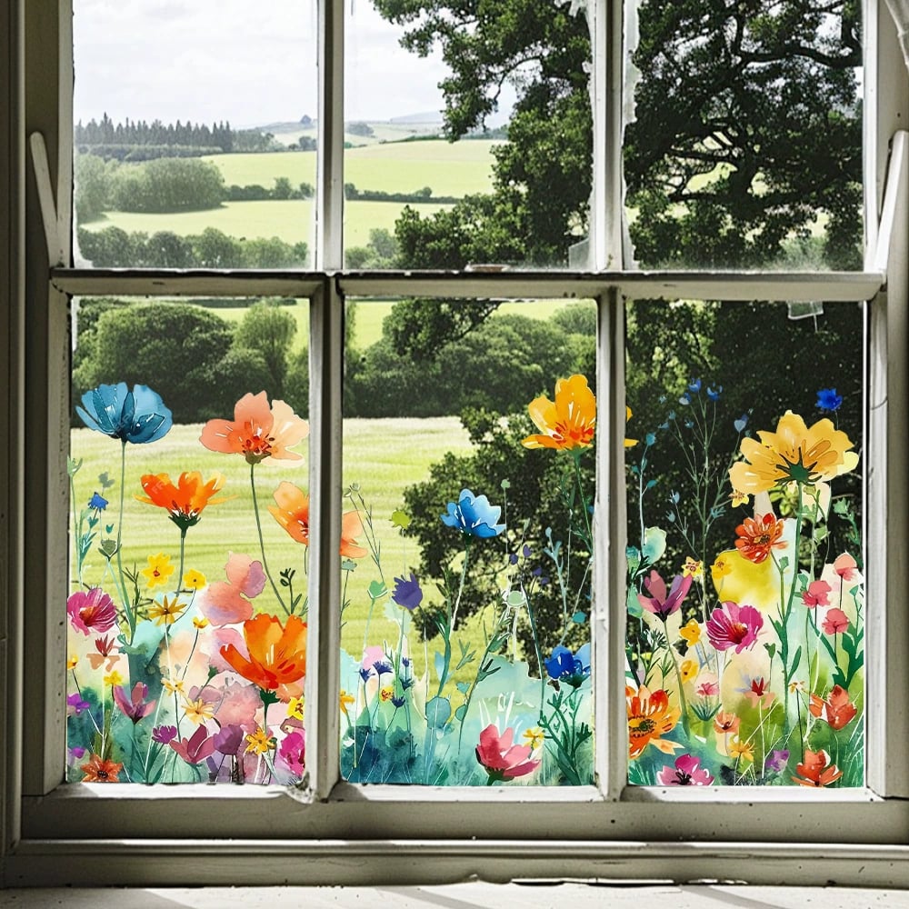 💐Colorful Floral Bouquet Window Sticker🖼️-11