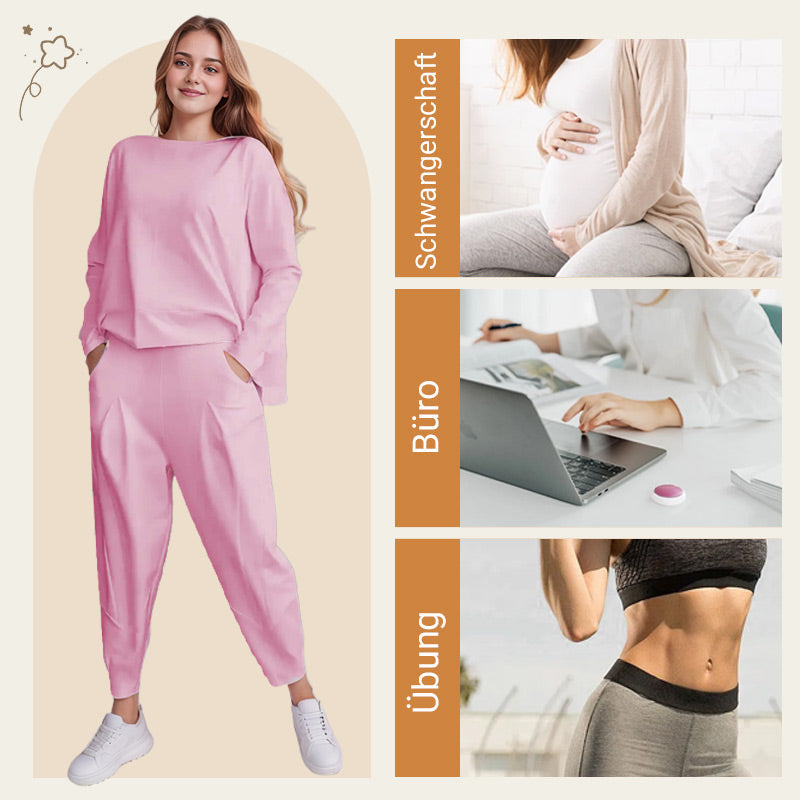 2-teiliges Set mit langärmeligem Oberteil mit Rundhalsausschnitt ＆ Hose-3