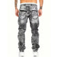 🔥 Men's Fashion Creative Stretch Denim Jeans – Minimalist Style, Perfect for Summer & Emo-Inspired Look 💙-1
