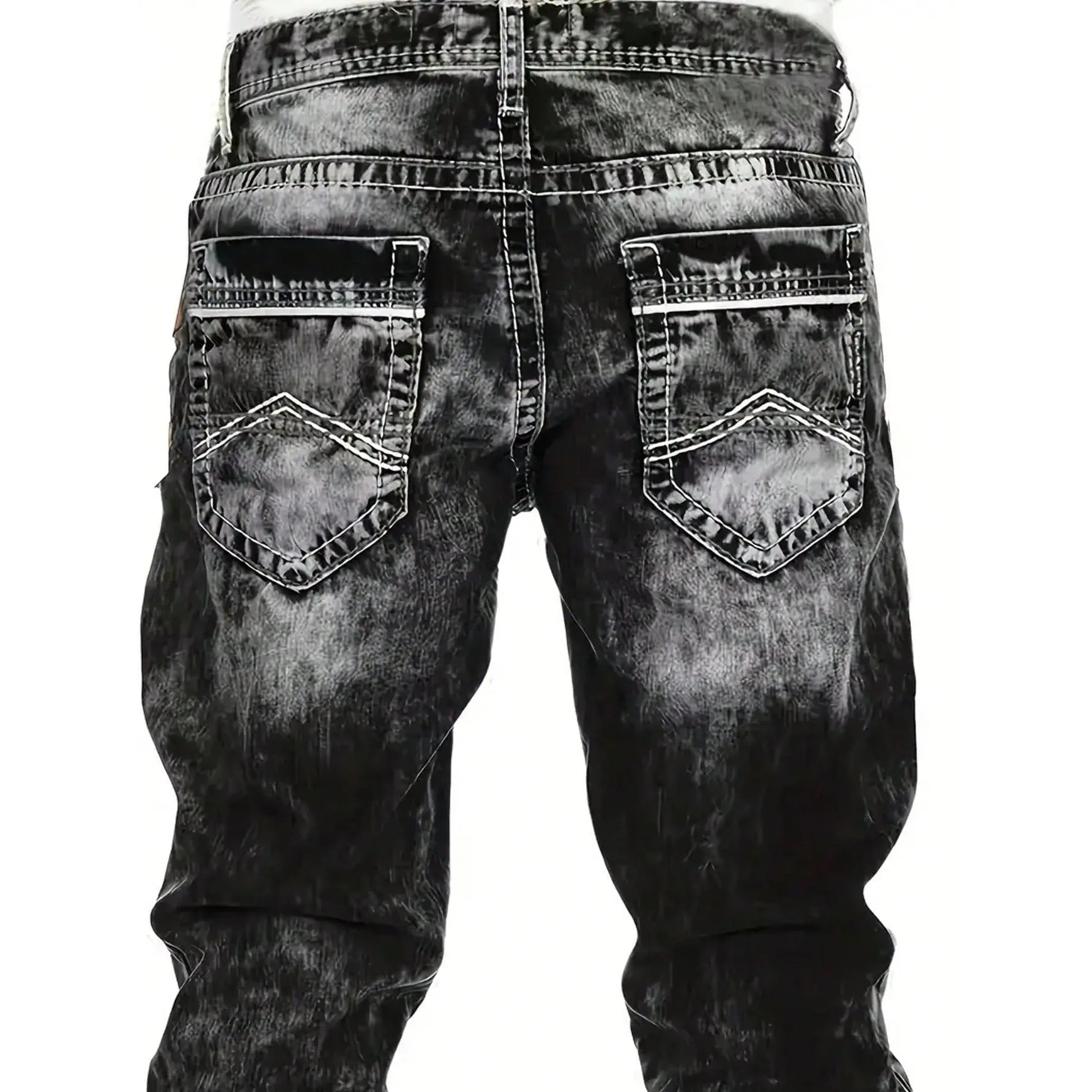 🔥 Men's Fashion Creative Stretch Denim Jeans – Minimalist Style, Perfect for Summer & Emo-Inspired Look 💙-8