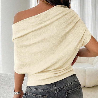 🔥 Heißer Sale: 50 % Rabatt!! 🔥 Asymmetrisches Off-Shoulder-Oberteil mit Fledermausärmeln für Damen-3