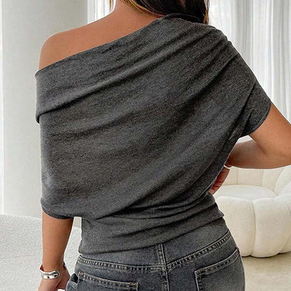 🔥 Heißer Sale: 50 % Rabatt!! 🔥 Asymmetrisches Off-Shoulder-Oberteil mit Fledermausärmeln für Damen-6