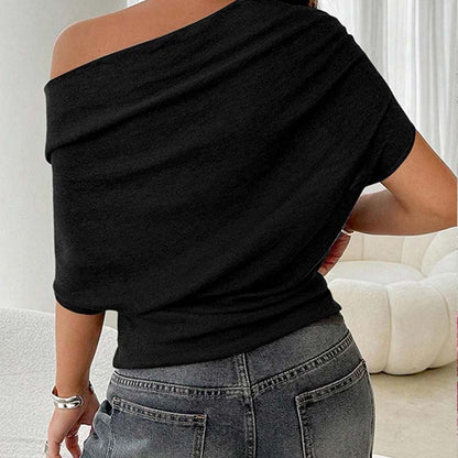 🔥 Heißer Sale: 50 % Rabatt!! 🔥 Asymmetrisches Off-Shoulder-Oberteil mit Fledermausärmeln für Damen-8