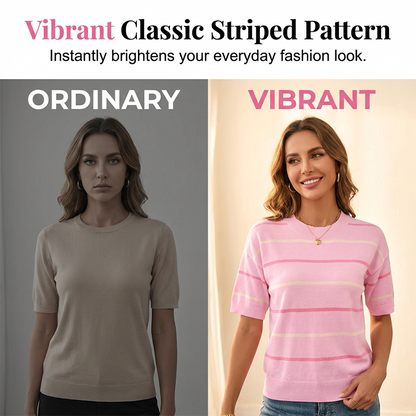 Women's Classic Striped Short-Sleeve T-Shirt-1
