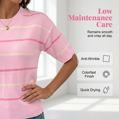 Women's Classic Striped Short-Sleeve T-Shirt-5