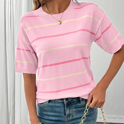 Women's Classic Striped Short-Sleeve T-Shirt-9