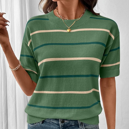 Women's Classic Striped Short-Sleeve T-Shirt-12