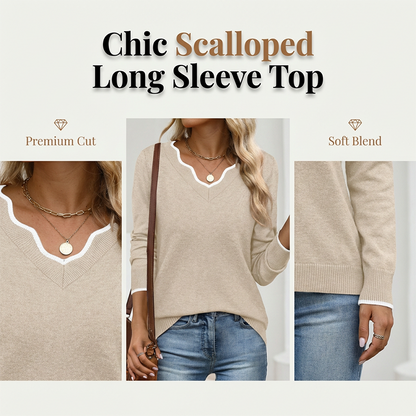 Women’s Casual Long Sleeve Knit Top-1
