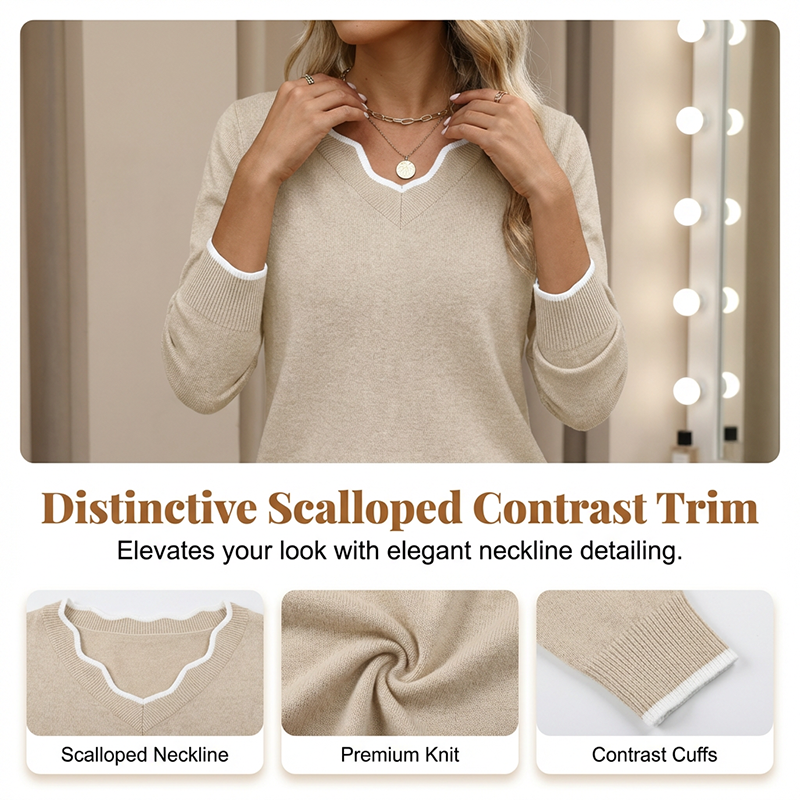 Women’s Casual Long Sleeve Knit Top-2