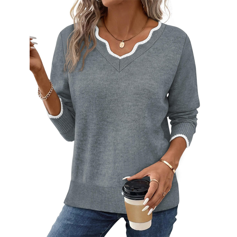 Women’s Casual Long Sleeve Knit Top-10