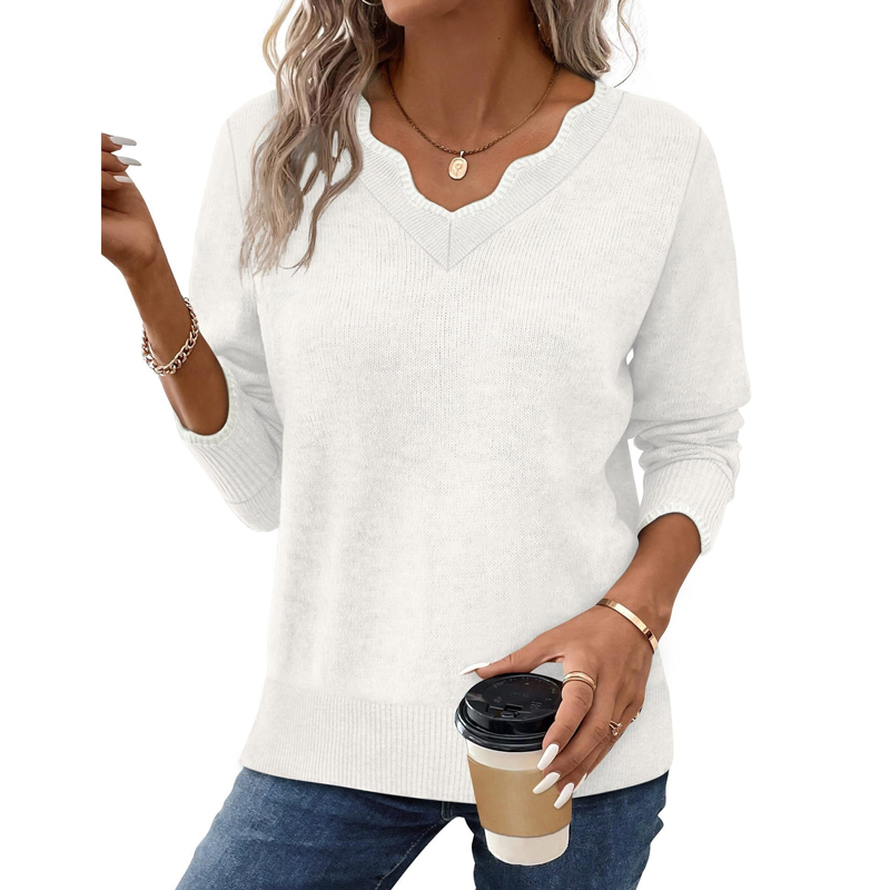 Women’s Casual Long Sleeve Knit Top-11