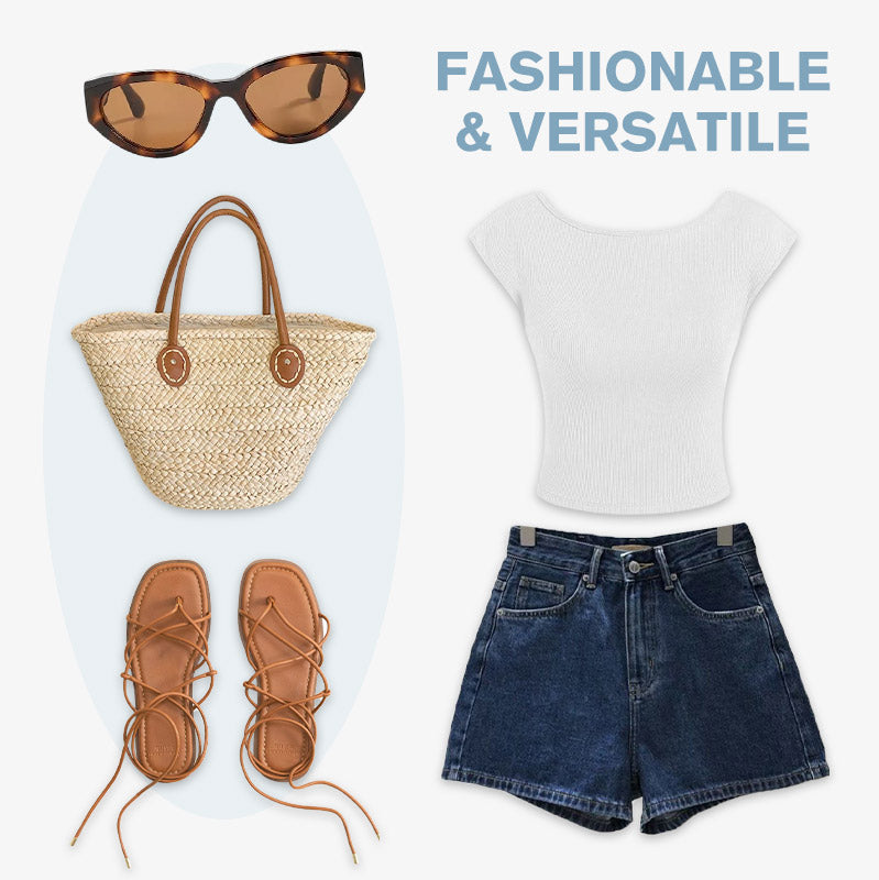 Women's High-Waist Loose Fit Denim Shorts-5