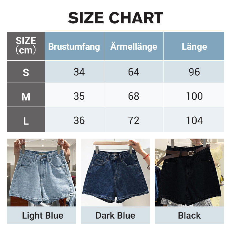 Women's High-Waist Loose Fit Denim Shorts-8