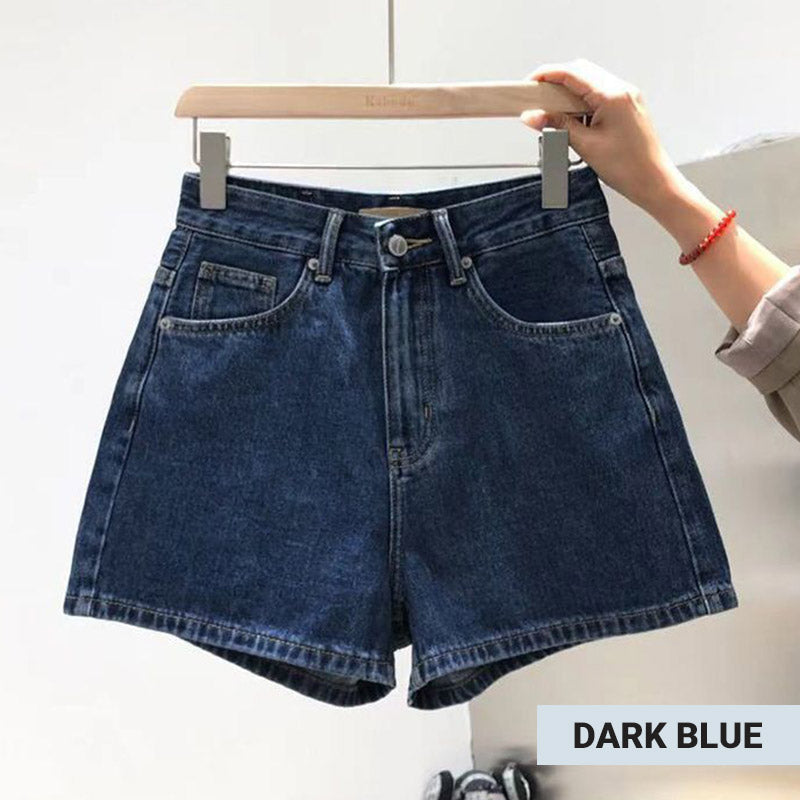 Women's High-Waist Loose Fit Denim Shorts-10