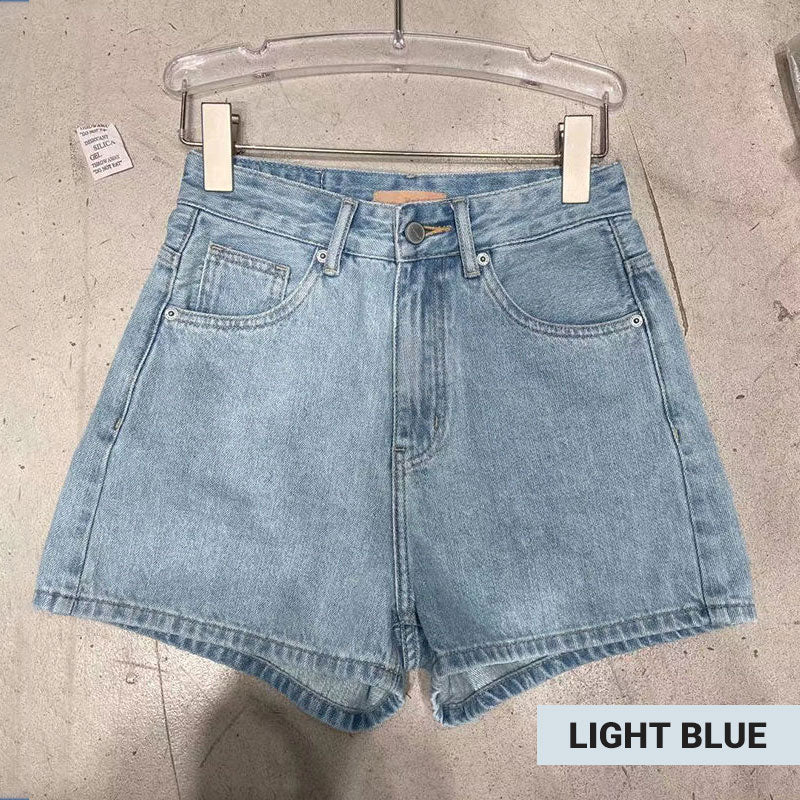Women's High-Waist Loose Fit Denim Shorts-9