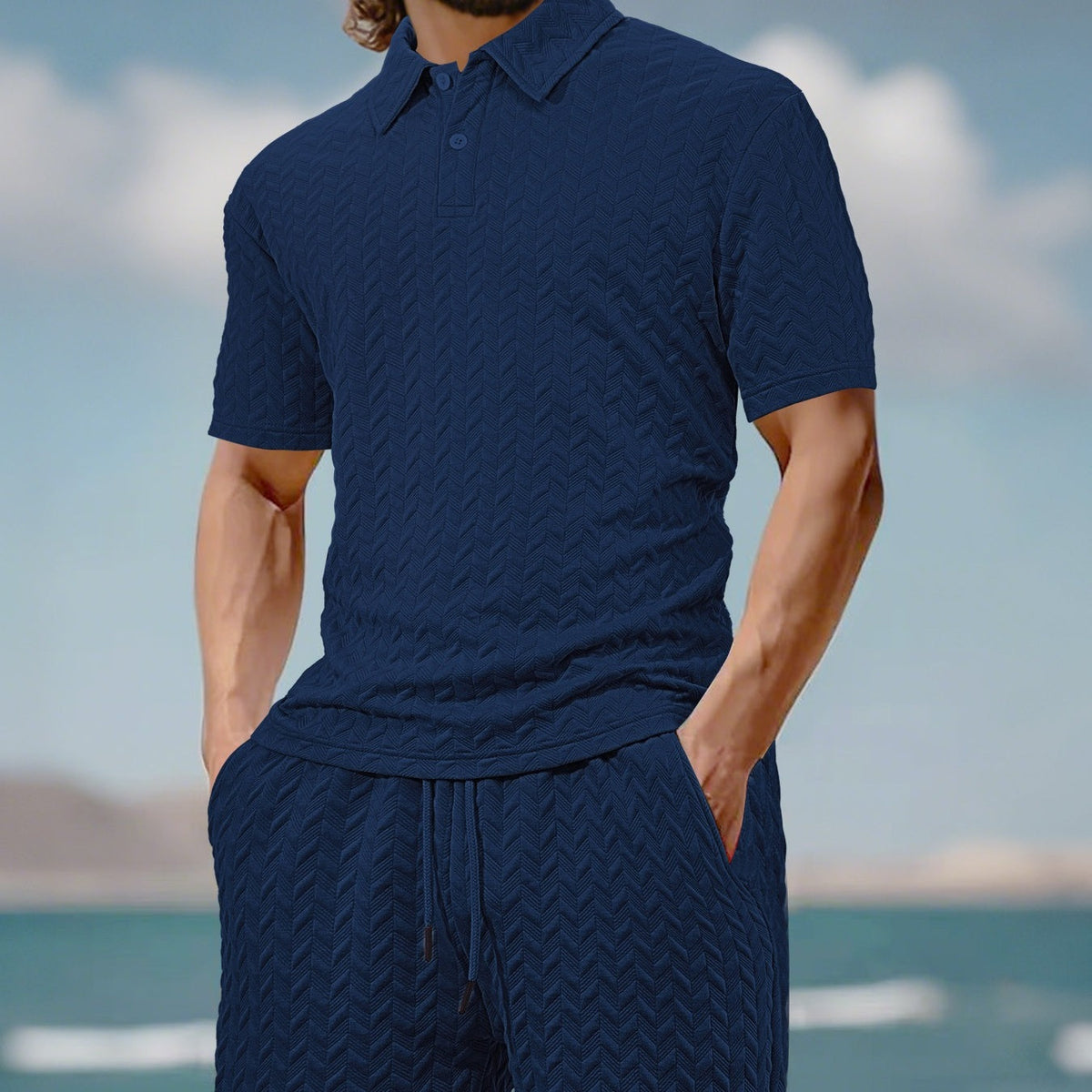 Men's Casual Shirt & Shorts 2-Piece Set-4