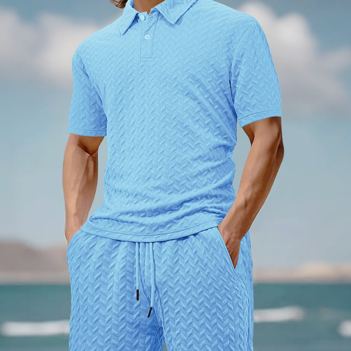 Men's Casual Shirt & Shorts 2-Piece Set-7