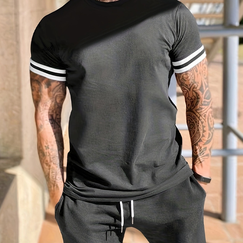 🥳2026 HOT SALE🔥Casual Short Sleeve T-Shirt & Shorts Set-9