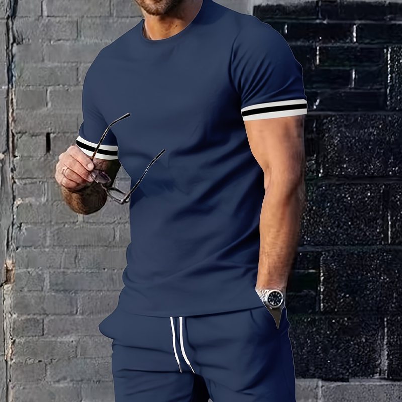 🥳2026 HOT SALE🔥Casual Short Sleeve T-Shirt & Shorts Set-10