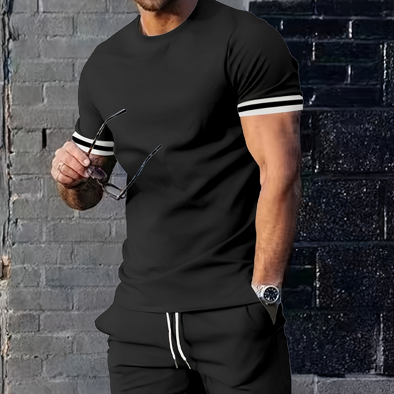 🥳2026 HOT SALE🔥Casual Short Sleeve T-Shirt & Shorts Set-12