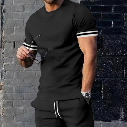 🥳2026 HOT SALE🔥Casual Short Sleeve T-Shirt & Shorts Set-12