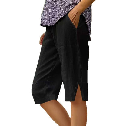 ⏳🔥 NUR KURZE ZEIT: 50% 💥 Einfarbige Damen-Caprihose mit Seitentaschen – bequem, stilvoll & perfekt für den Sommer ☀️-5