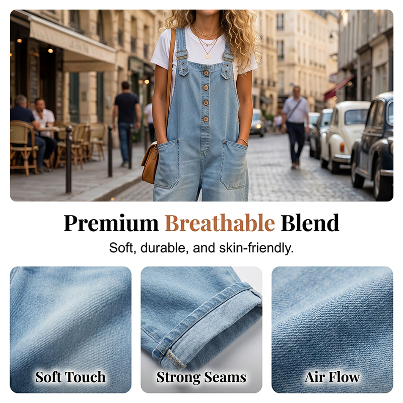 👖🔥 50% RABATT 💥 Damen Baggy Denim Latzhose mit Taschen – lässig, bequem & absolut im Trend ✨-3