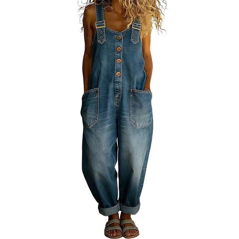 👖🔥 50% RABATT 💥 Damen Baggy Denim Latzhose mit Taschen – lässig, bequem & absolut im Trend ✨-10
