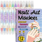 💅 ¡50% OFF HOY! Set de Plumones Doble Punta para Nail Art – Crea Uñas de Salón en Casa ✨