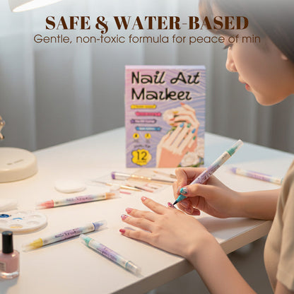 💅 ¡50% OFF HOY! Set de Plumones Doble Punta para Nail Art – Crea Uñas de Salón en Casa ✨