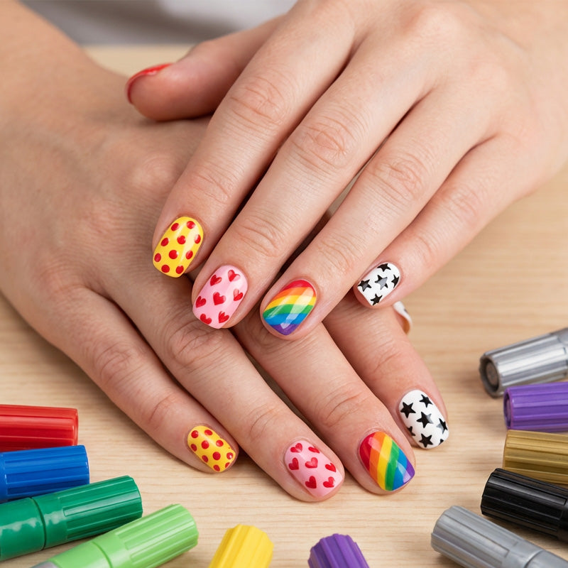 💅 ¡50% OFF HOY! Set de Plumones Doble Punta para Nail Art – Crea Uñas de Salón en Casa ✨