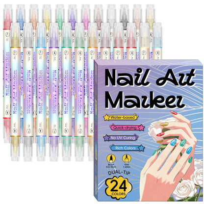 💅 ¡50% OFF HOY! Set de Plumones Doble Punta para Nail Art – Crea Uñas de Salón en Casa ✨