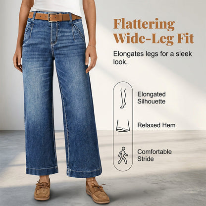 👖Damenjeans mit hoher Taille und geradem Bein✨-2