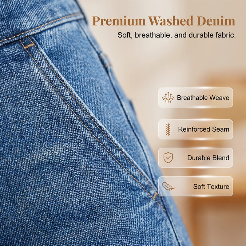 👖Damenjeans mit hoher Taille und geradem Bein✨-3