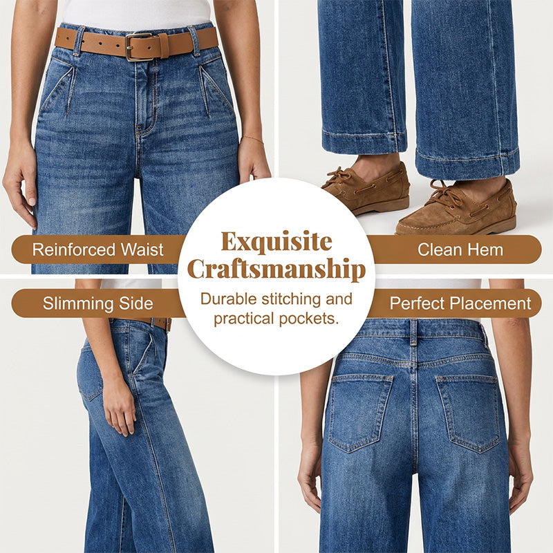 👖Damenjeans mit hoher Taille und geradem Bein✨-5