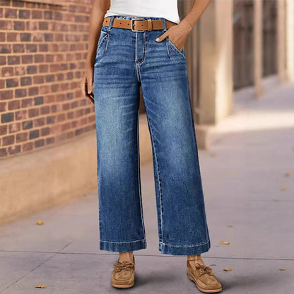 👖Damenjeans mit hoher Taille und geradem Bein✨-8