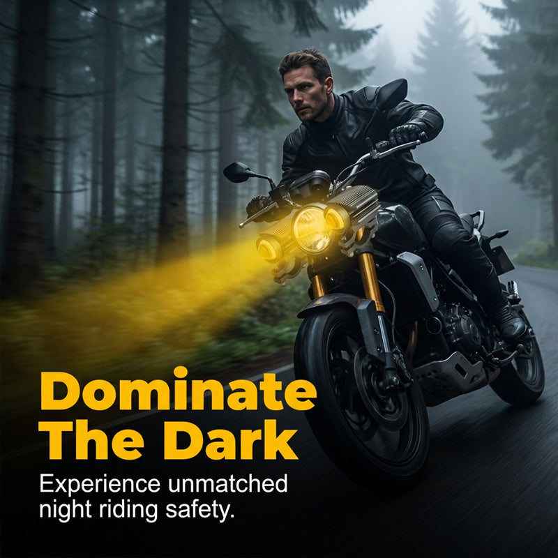 📢📢¡50% OFF!! ⏰Faro LED Universal para Motocicleta de Doble Color – Luz Auxiliar de Conducción