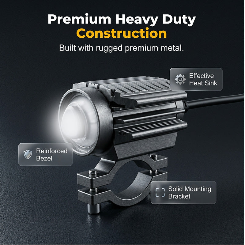 📢📢¡50% OFF!! ⏰Faro LED Universal para Motocicleta de Doble Color – Luz Auxiliar de Conducción
