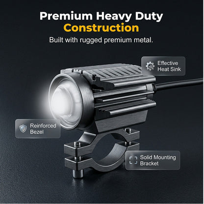 📢📢¡50% OFF!! ⏰Faro LED Universal para Motocicleta de Doble Color – Luz Auxiliar de Conducción