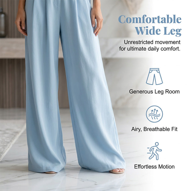 🎁👗 50% RABATT! Hochtaillierter Weitbein-Jumpsuit mit V-Ausschnitt – luftig, bequem, vielseitig – ideal für Reisen & Urlaub. 🏖️💫-3
