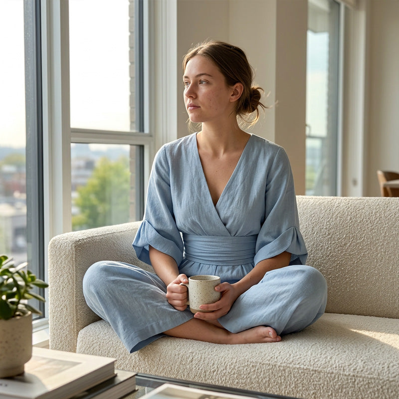 🎁👗 50% RABATT! Hochtaillierter Weitbein-Jumpsuit mit V-Ausschnitt – luftig, bequem, vielseitig – ideal für Reisen & Urlaub. 🏖️💫-5