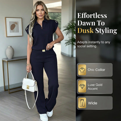 🔥👚 50% RABATT! Damen Freizeit-Oberteil & Hose 2-teiliges Set – Lässiger Zweiteiler für Alltag, Büro & Reise. 🌸💨-1