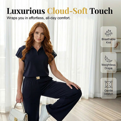🔥👚 50% RABATT! Damen Freizeit-Oberteil & Hose 2-teiliges Set – Lässiger Zweiteiler für Alltag, Büro & Reise. 🌸💨-2