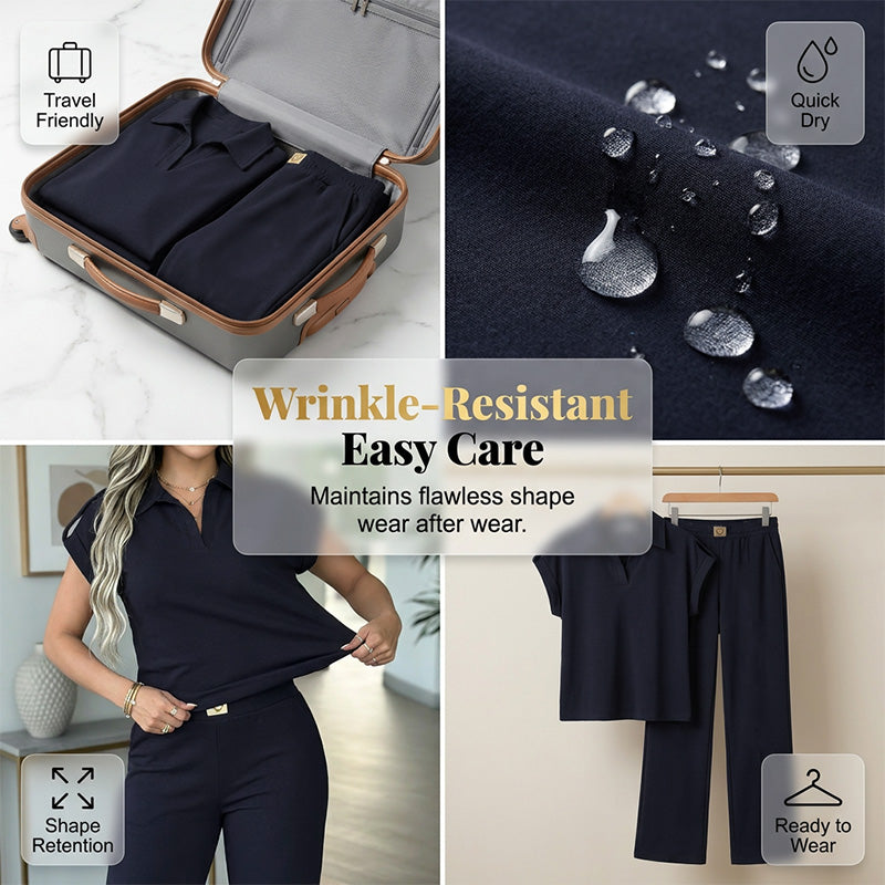 🔥👚 50% RABATT! Damen Freizeit-Oberteil & Hose 2-teiliges Set – Lässiger Zweiteiler für Alltag, Büro & Reise. 🌸💨-6