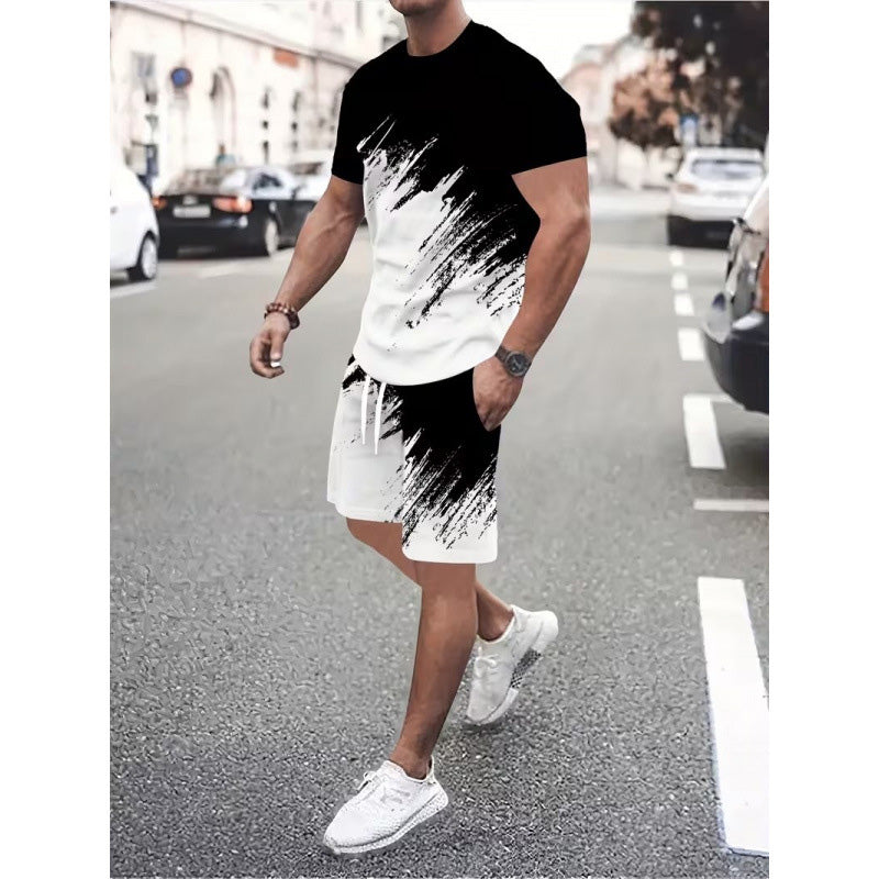 👕 ¡OFERTA LIMITADA 50% OFF! 💥 Conjunto Casual de Verano con Estampado Dinámico para Hombre – Pincelada 3D, Tela Suave, Corte Ergonómico ✨