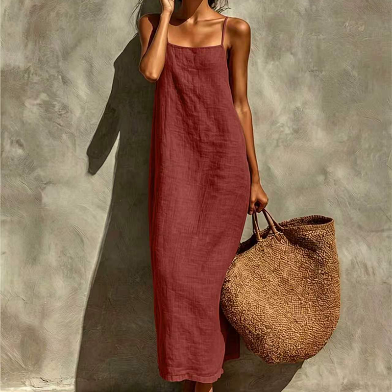 👗 50% RABATT! 🎁 Damen lässiges einfarbiges Trägerkleid – Leicht, luftig & vielseitig – Perfekt für warme Tage, Strand oder einen entspannten Look – bequem & stilvoll 🌸☀️✨-9