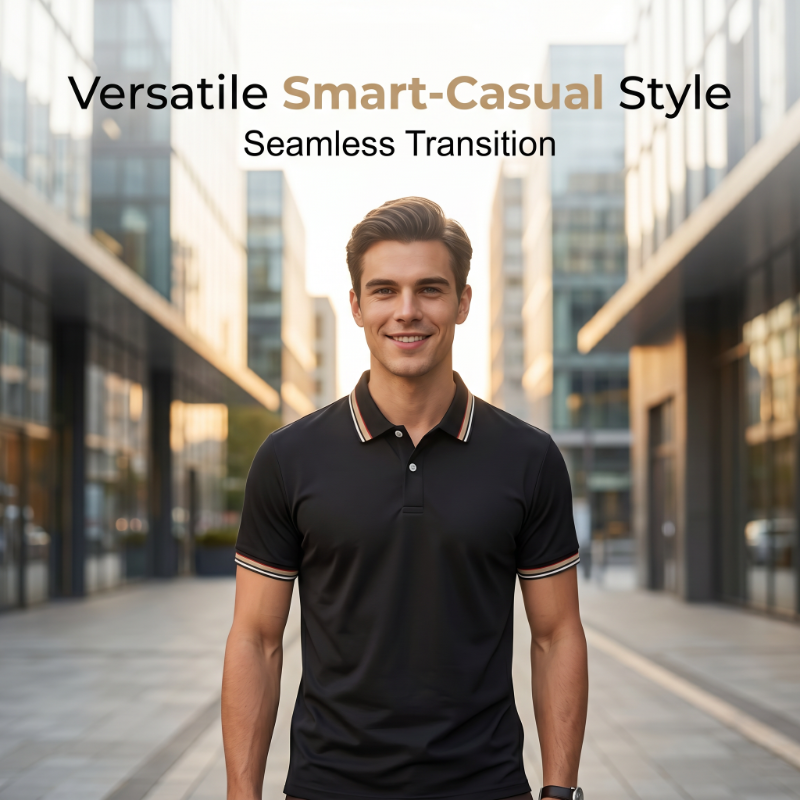 👔 Herren Poloshirt mit Kontrastkragen ☀️ Schnell Trocknend, Bequem & Ideal für Sommer und Freizeit-4